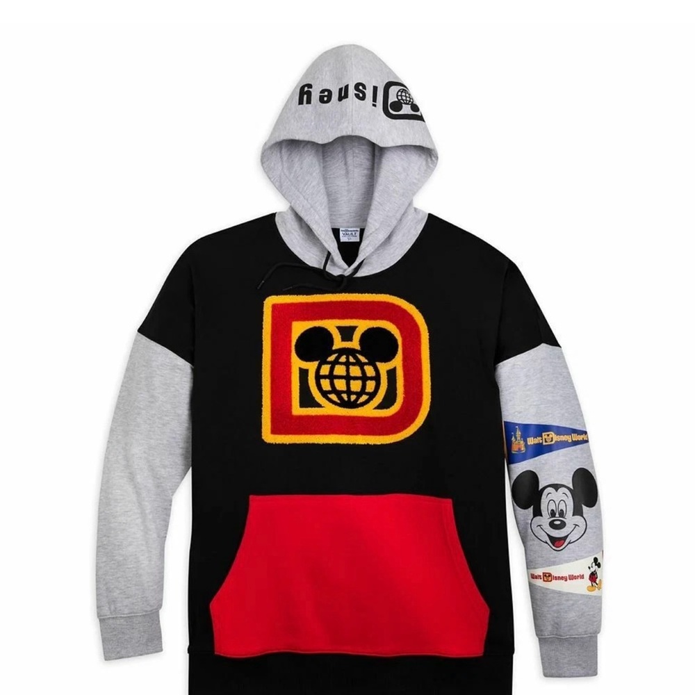Disney Black and Gray Hoodie with Red and Yellow Design